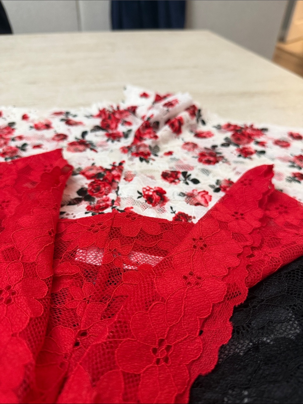 Floral Lace Boyshort Panties in Red and White - Women Intimates. Three pair - Picture 7 of 7